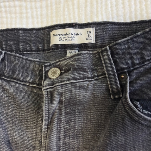 AbercrombieCurve Love Straight Ultra High Rise 
 Gray Black Denim Jeans - Picture 3 of 5